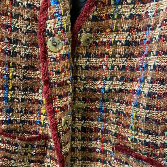 🔥🔥🔥Anthropologie Harlequin Tweed Blazer Jacket - Picture 16 of 16